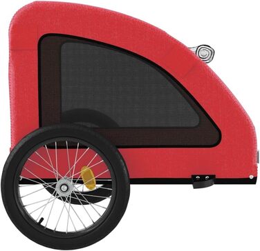 Причіп для собак Fasba: велосипедний причіп для тварин з відбивачами та прапорцем, для котів та собак, червоний, Oxford-тканина та метал