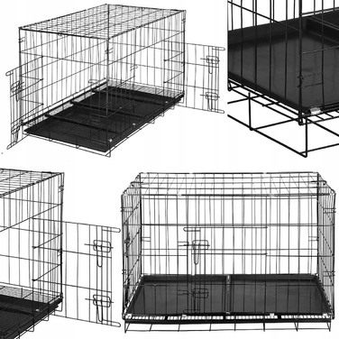 Металевий вольєр-клітка Springos для великих собак, 100 x 60 x 70 см