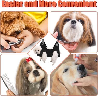 Набір для догляду за собаками та котами: щітка, триммер для нігтів, сумка для грумінгу, чорний, 7 шт.