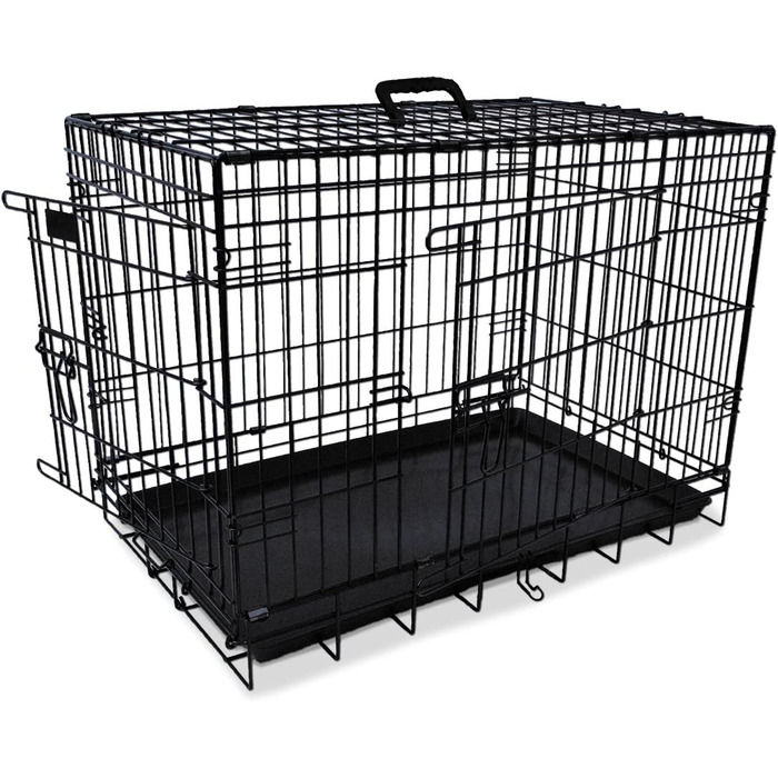 Складаний металевий транспортний бокс для собак Nobby 78x48x54 см, чорний