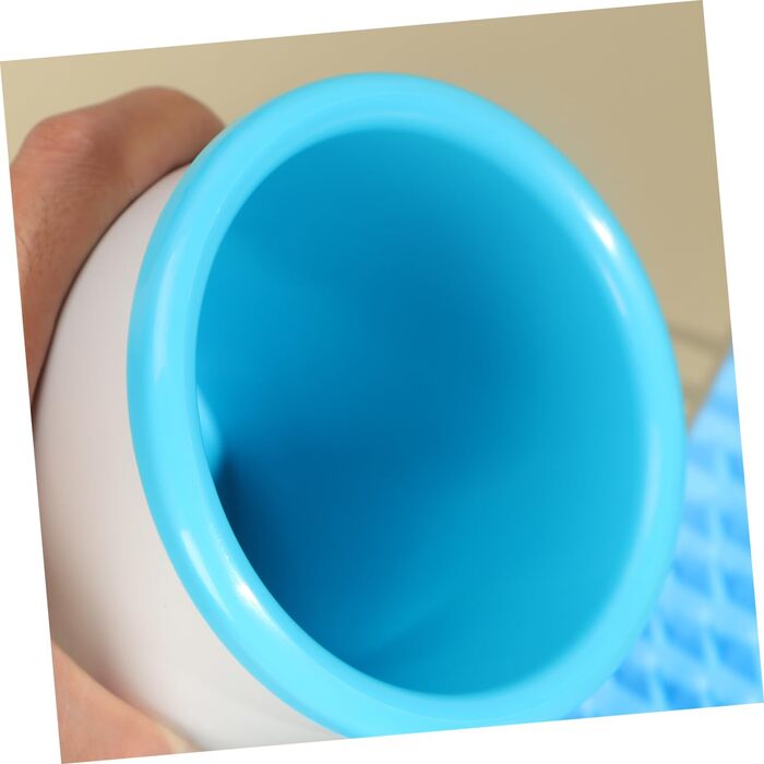 Пристрій для миття лап домашніх тварин FONDOTIN з USB-зарядкою, силіконовий масажер для лап, ротаційний інструмент для очищення (синій та білий)