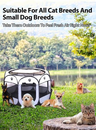 Клітка-забіг для цуценят SAN LIKE 73x73x43 см, портативна клітка для собак, котів, кроликів, для дому та вулиці