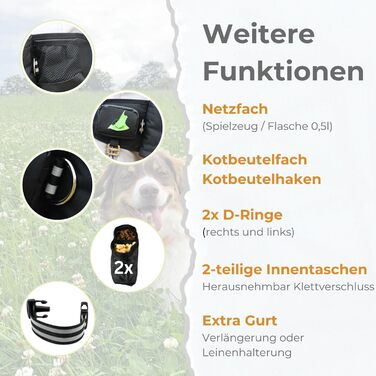 Водонепроникна сумка-лейкос для собак, поясна сумка для дресирування, сумка для прогулянок з тримачем для пляшки, сумка для корму з дозатором для відходів (чорна)