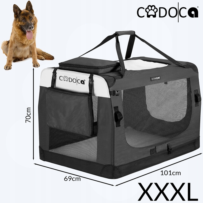 Переноска для собак Cadoca, синя, 3XL (101 x 70 x 69 см)