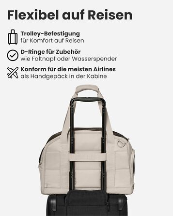 Транспортна сумка для собак Larkson Tjark (до 8 кг) Бежева - для подорожей літаком, підходить для собак та котів