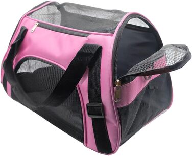 Транспортна сумка для тварин Tecageaon, схвалена авіакомпаніями, для котів середнього та малого розміру, кошенят, цуценят, собак/котів, рожева, розмір M