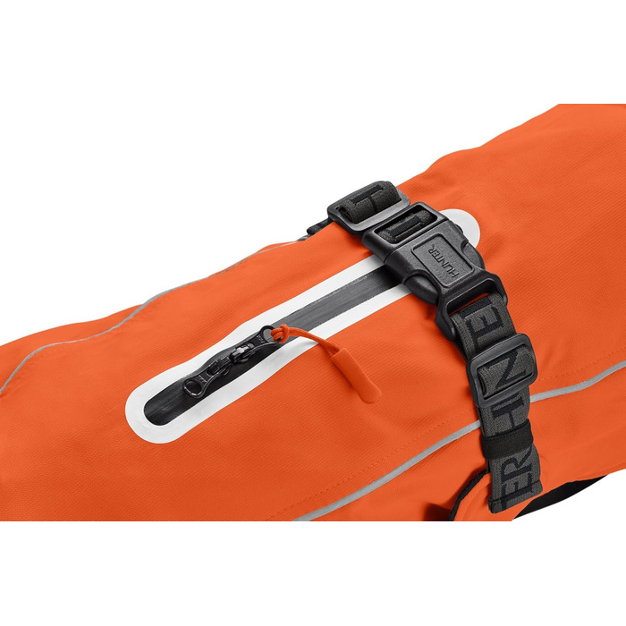 Теплий водонепроникний тег для такси для собак HUNTER NORDBY, оранжевий, з підкладкою, світловідбиваючий, для маленьких собак з довгим тілом, розмір 40