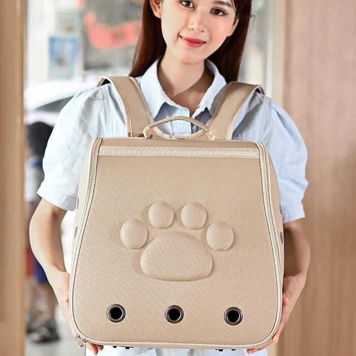 Транспортер для кошенят та цуценят - переноска для котів та собак, кавовий (хакі)