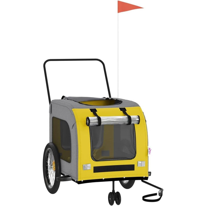 Причіп для велосипеда для собак жовтого та сірого кольорів Oxford-Gewebe та заліза LH16839