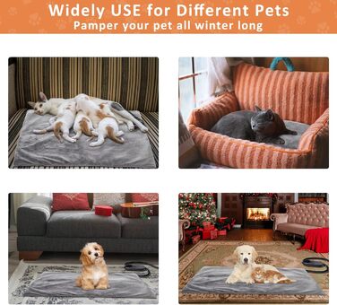 Кішечковий та собачий нагрівальний килимок, 45 x 45 см, 5 таймерів та 6 температурних режимів, вологостійкий, для цуценят, собак, котів та кроликів