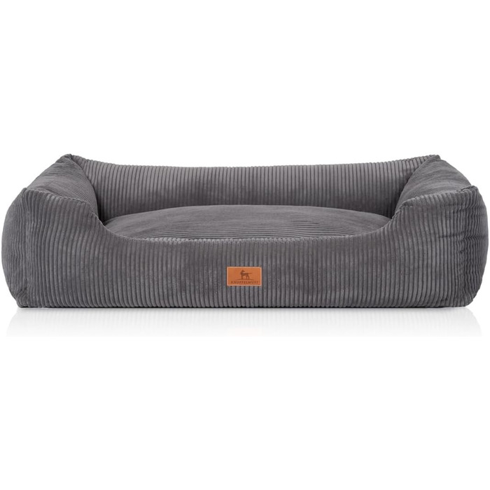 Ліжко для собак Knuffelwuff Olivia XXL, сіре, 120 x 85 см - знімний, пральний чохол - для великих, середніх та маленьких собак
