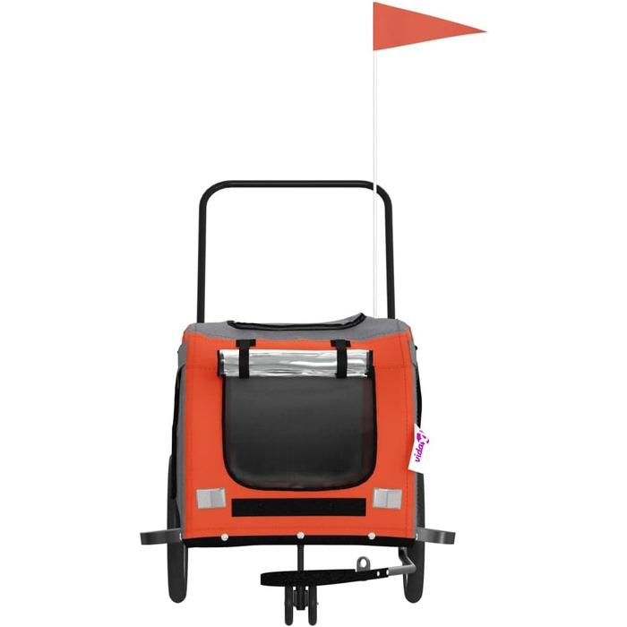 Причіп для велосипеда для собак та котів Оксфорд, оранжевий та сірий