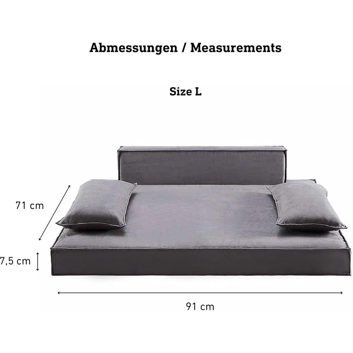 Ортопедичне ліжко для собак HomeConic середнього розміру - м'яке диван-ліжко з Memory Foam, зручне місце для сну, ліжко для собак та котів, сірого кольору