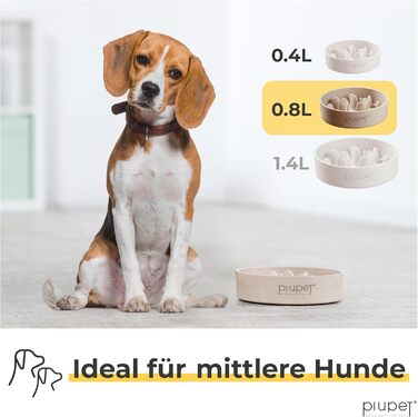 Миска для собак PiuPet® Anti-gulp 0,8 л, бежева | Миска для собак, slow feeder, миска протиковтання, миска для собак великих порід