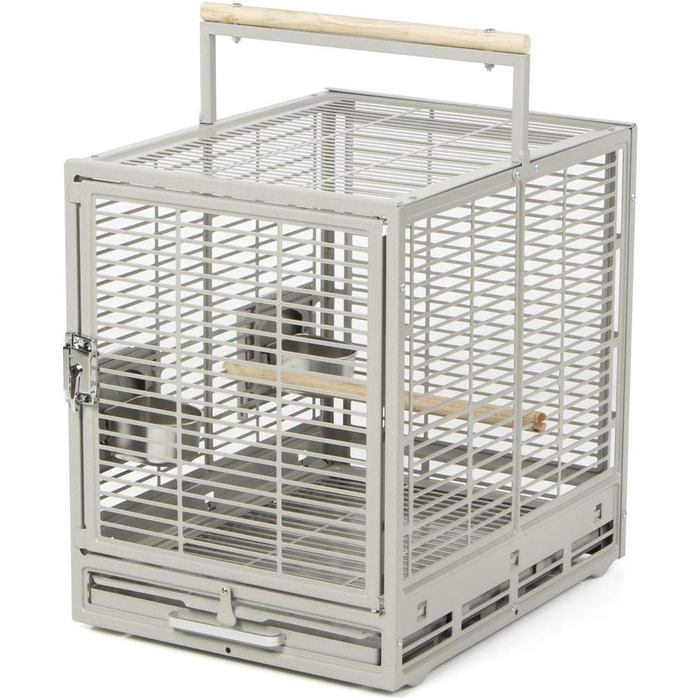 Транспортна клітка Montana Cages EVO для папуг і хвилястих папужок, платиновий колір, переноска для птахів