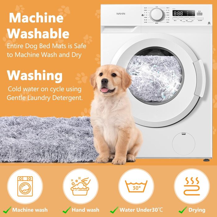 Крісло-ліжко для собак середніх порід з антиковзним дном, миється, довгий плюш, 65x50x7 см, колір - градієнт сірого