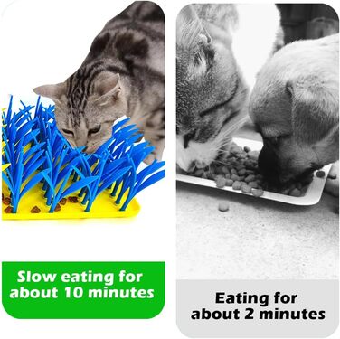 Килимок-іграшка для котів та собак VirgoCCY з силікону, килимок для нюхання, повільний миска, інтерактивний килимок для собак та котів, навчання носом (блакитний та жовтий, один розмір)