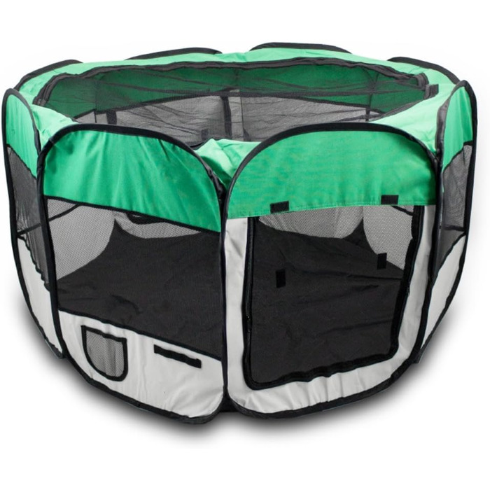 BITUXX® Вольєр для цуценят, вольєр для тварин, переносний вольєр-клітка, кутовий, складаний (зелений)
