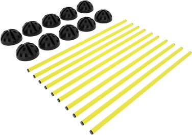 Набір стрибкових стержнів YRHome для тренувань з акробатики та координації. 15 стрижнів (100 см), 10 підставок, 10 кліпсів