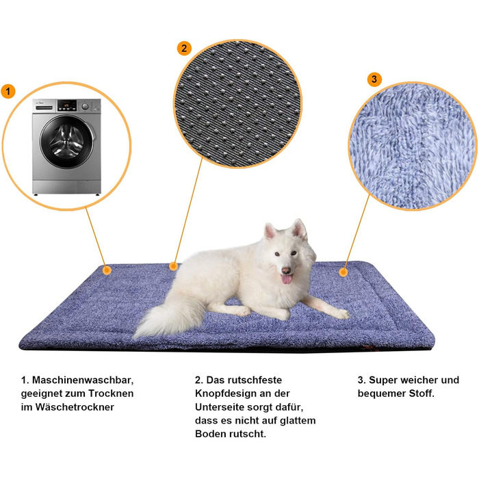 Підстилка для собак та котів Raikou з плюшевою подушкою, флісова, зручна та нековзна (100x70 см)