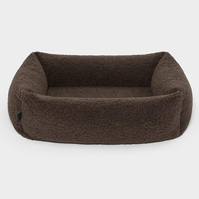 PAW WOW Sven: ортопедичне ліжко для собак | З м'якого плюшевого матеріалу | Для малих, середніх та великих собак (Колір: коричневий, 80x60 см)