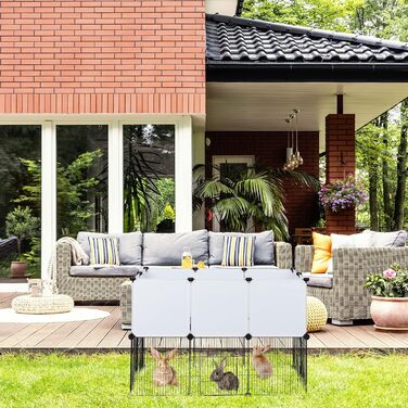 Вольєр Relaxdays для гризунів, модульний, 72,5x110x74 см, металевий, чорний/білий