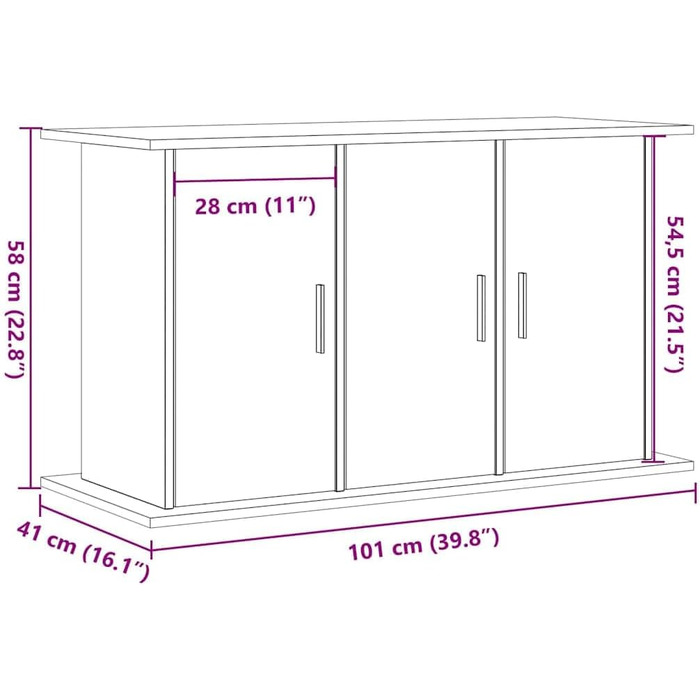 Стеляжка для акваріума vidaXL 81x36x73 см з дерева, шафка під акваріум, шафка-підставка, 101x41x58 см (дерево)