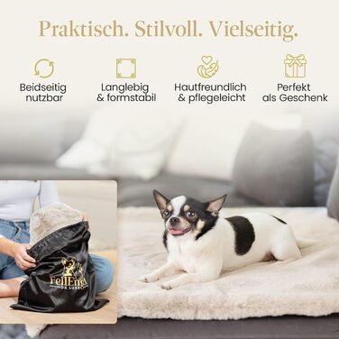 Плед для собак FellEngel de luxe® Premium, 100x70 см, веб-плюш, для собак та котів, килимок для тварин, ідеально для авто та дивану, прання, кашемір бежевий