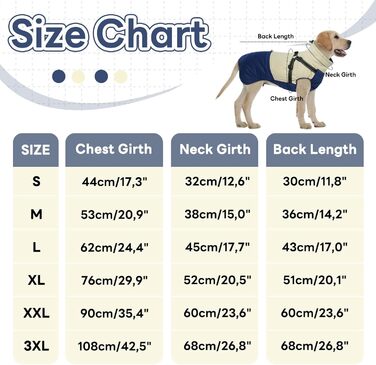 Теплий зимовий одяг для собак - водонепроникний жилет для маленьких собак, Marineblau (M)