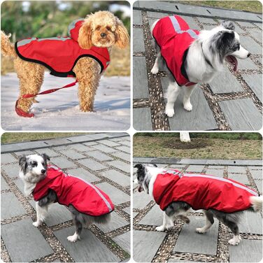 Водонепроникна куртка-комбінезон для собак 2-в-1 Idepet, для малих, середніх та великих собак (2XL, червоний)