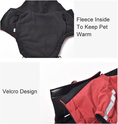 Водонепроникний зимовий теплий верхній одяг для собак з капюшоном, для Французького бульдога, Чихуахуа (Чорний, XXL) Чорний XXL