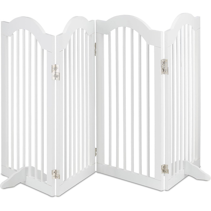 Захисне ворота Relaxdays, самостійно стояче, 92 x 205 см, розкладне, з ніжками, для собак та котів, біле