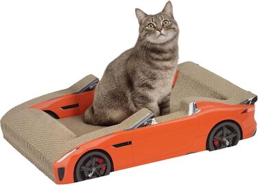 Кігтеточка PawHut для котів з котячою м'ятою, з гофрокартону, 50x30x12,5 см, червона