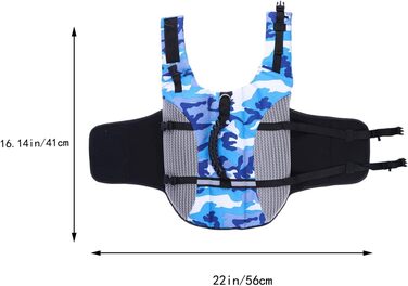 Поплавкова жилетка для собак POPETPOP, регульована, дихаюча, з ручками та швидкою застібкою, блакитна (S)