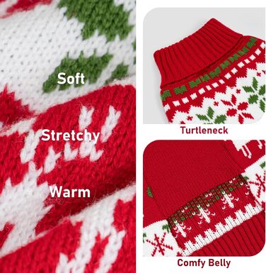 Стильний новорічний светр для собак Kyeese, теплий вовняний ромбік для маленьких цуценят, хлопчиків та дівчаток з малюнком сніжинок та оленів, зручний зимовий светр з отвором для повідка