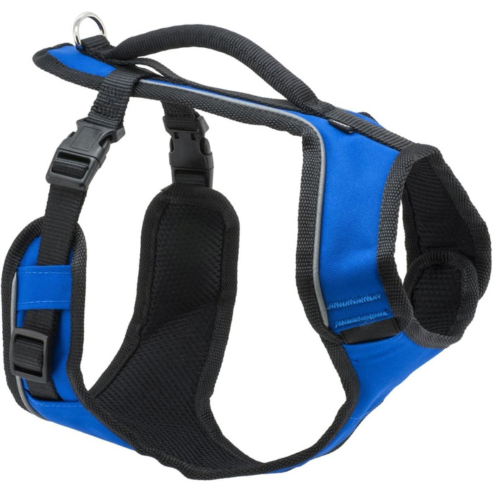 Шлея для собак PetSafe EasySport, регульована, з м'якою підкладкою, контрольна ручка, світловідбивні елементи, синя, розмір S