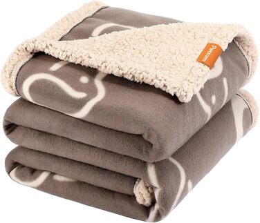 Водонепроникний лежак для собак PETTOM з флісу Sherpa, 100 x 75 см (Колір: Коричневий)