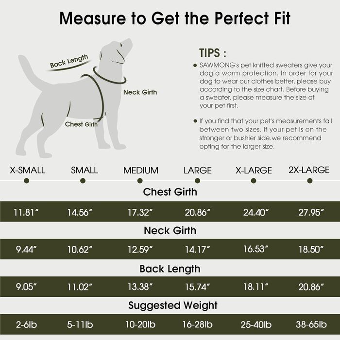 Пуловер для собак великих порід, з високим коміром, теплий зимовий одяг для собак, зелений (XX-Large)