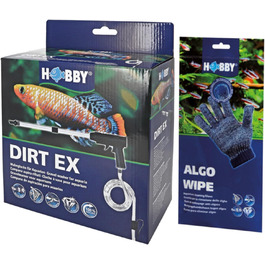 Грунтоочисник Hobby Dirt Ex з автозапуском + рукавичка для акваріума Algo Wipe
