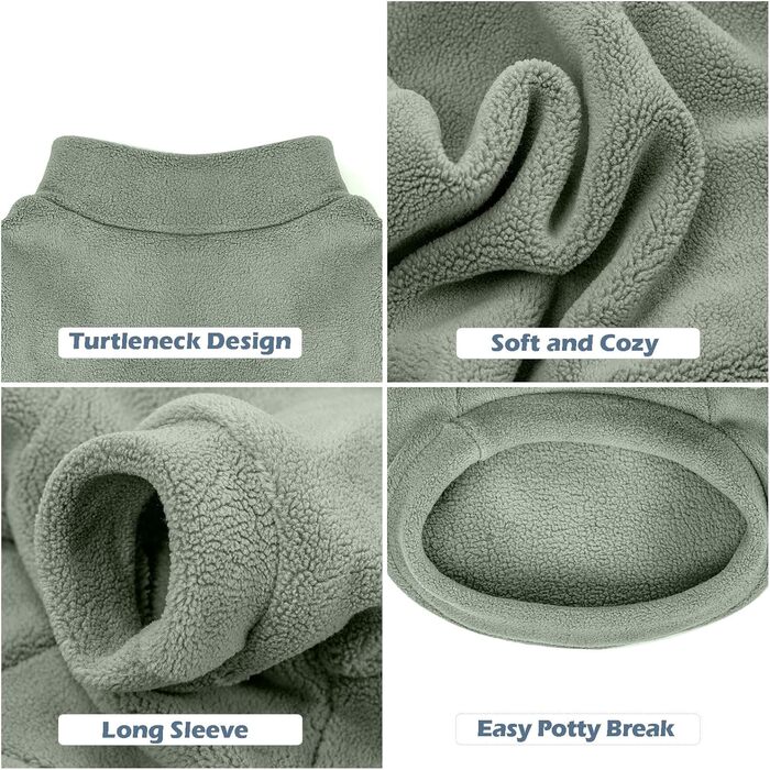 Теплий зимовий пуловер для собак GYALAPERI, 3 шт. (XXS, Lt Blau + Oliv + Braun) - для маленьких цуценят, дівчаток та хлопчиків