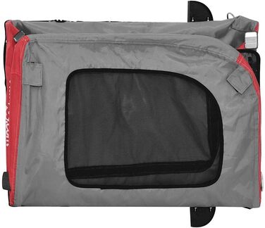 Причіп для собак VidaXL - червоний, 125x53x54 см, до 45 кг, з прапором та відбивачами