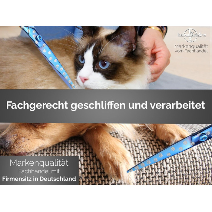 Професійна ножиця для грумінгу собак, титанове покриття, мікрозубчики, 21,5 см