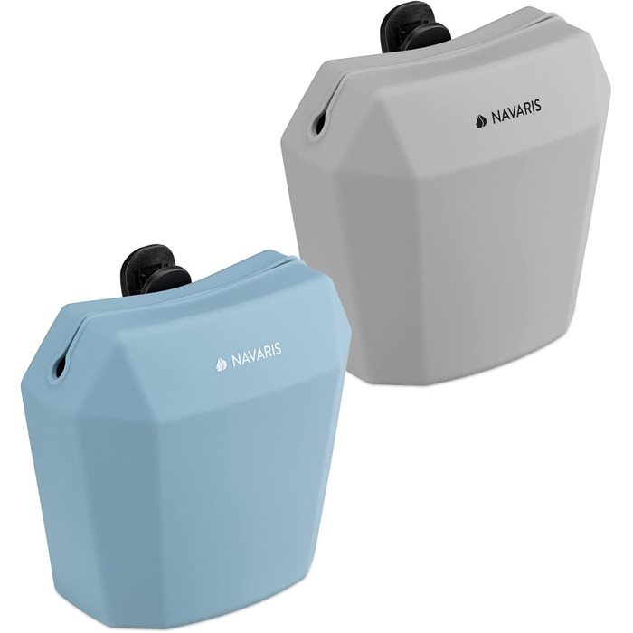 Набір з 2 силіконових мішечків для корму Navaris - мішечки для ласощів, сухого та вологого корму для собак (сірий & темно-синій)