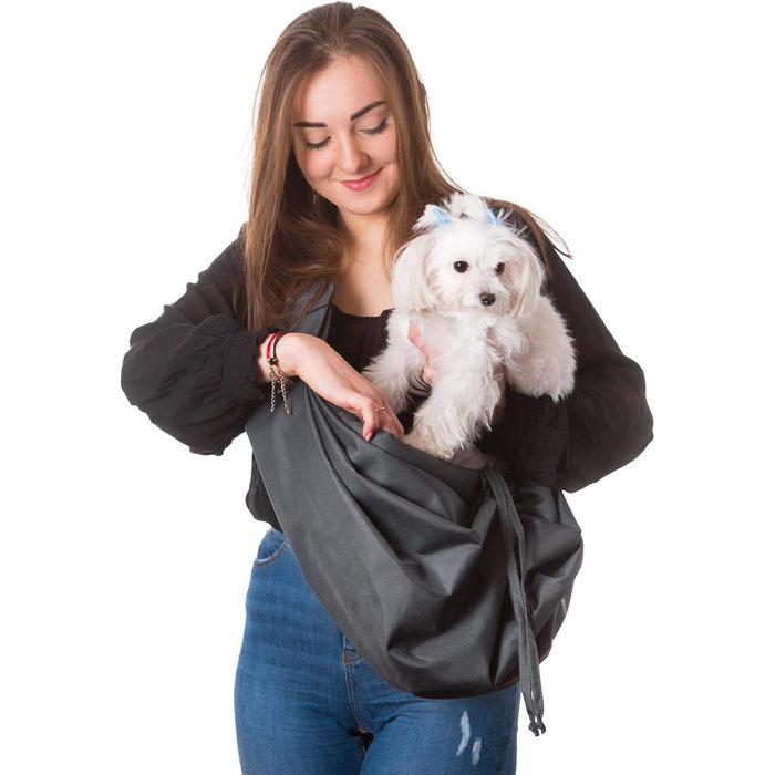 Трагета для собак та котів PillowPrim - переноска для тварин на плечі, сіра