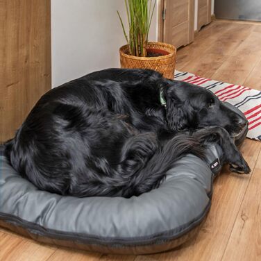 Крісло-ліжко для собак середніх порід Ella від 4L Textil: водостійке, з штучної шкіри, 90x70 см, графіт