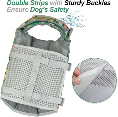 Жилет рятувальний для собак VIVAGLORY з підйомником спереду, світловідбиваючими вставками та додатковою підкладкою для плавання та катання на човні