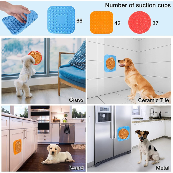 Килимок для ласощів для собак Hysagtek (3 шт.) з лопаткою, для маленьких та середніх порід, сильна фіксація, для купання, грумінгу та дресирування