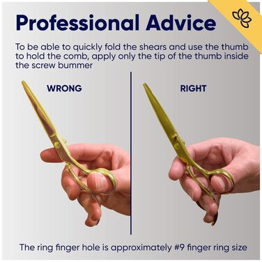 Професійні ножиці для стрижки волосся Equinox Razor Edge Series – 6,5 дюймів (золоті)