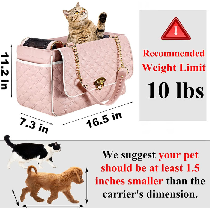 Сумка-переноска для собак та котів NewEle Fashion, чорна, до 4.5 кг, з великими кишенями, для подорожей, підходить для авіаперельотів