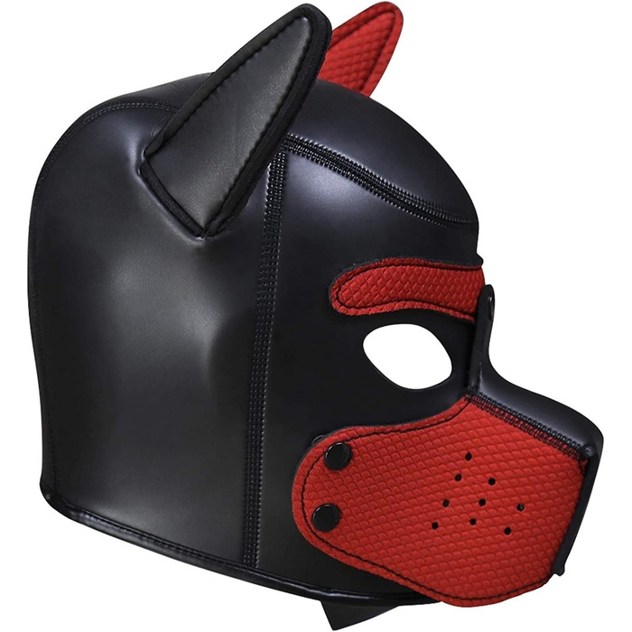 Маска для собак, м'яка латексна маска для домашніх тварин, маска цуценя, маски для собак, знімний рот, підходить для Хелловіну, святкування, червона